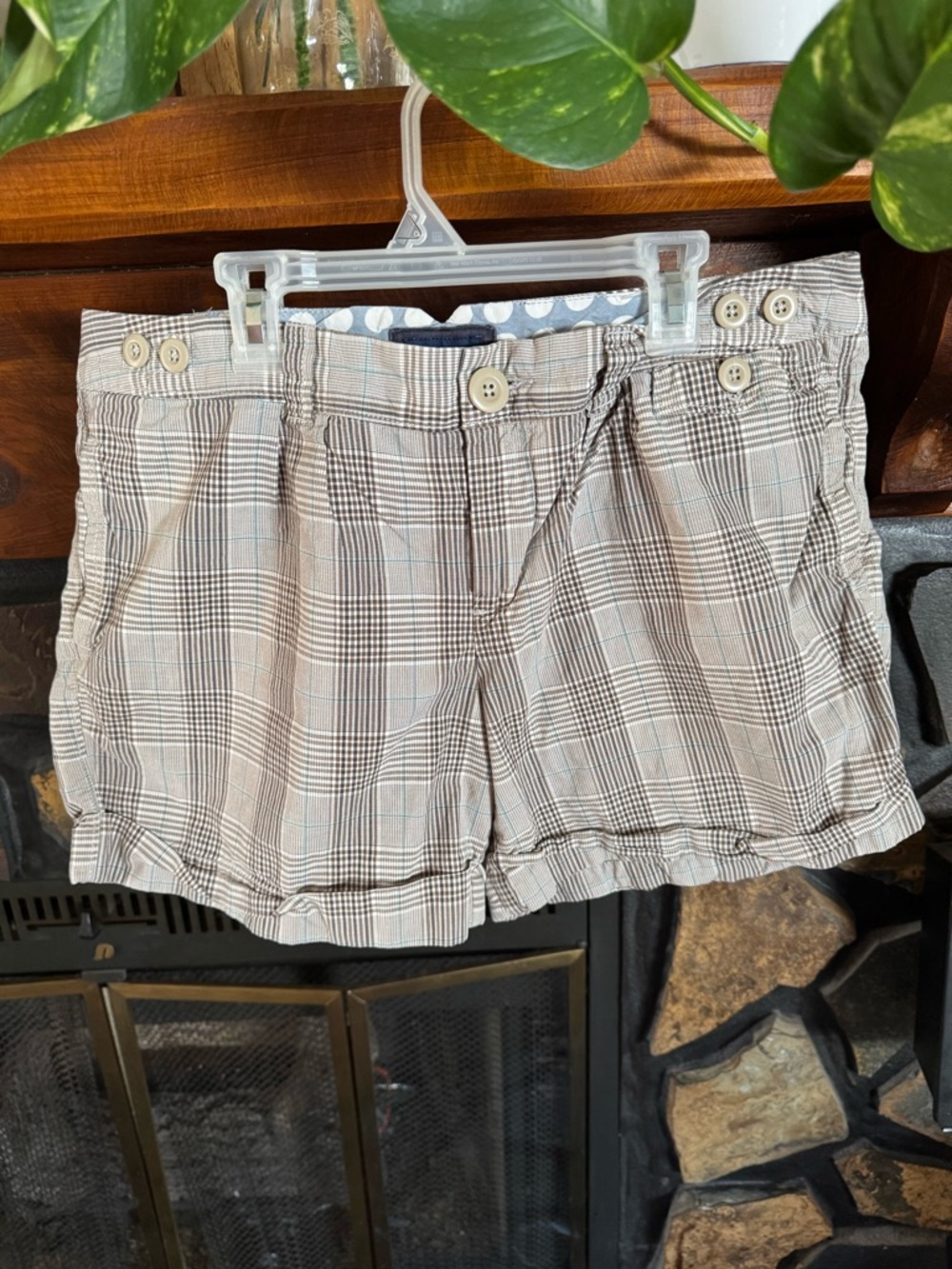 American Eagle Outfitters Tan Plaid Bermuda Shorts